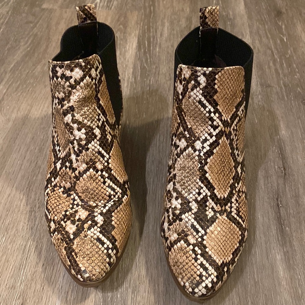 Snakeskin booties